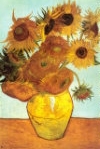 Van Gogh 4 Sunflowers with Vase
